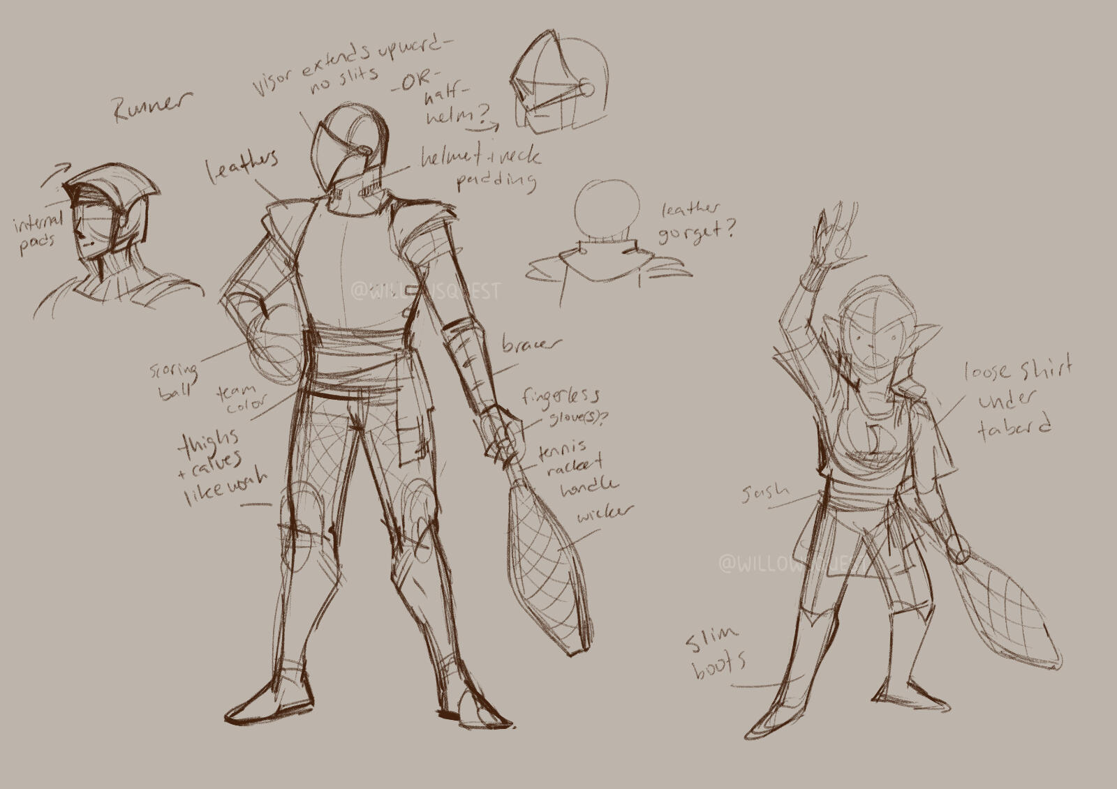 pathfinder ttrpg playing sports basilisk concept art sketches willowsquest @willowsquest a.g.willow
