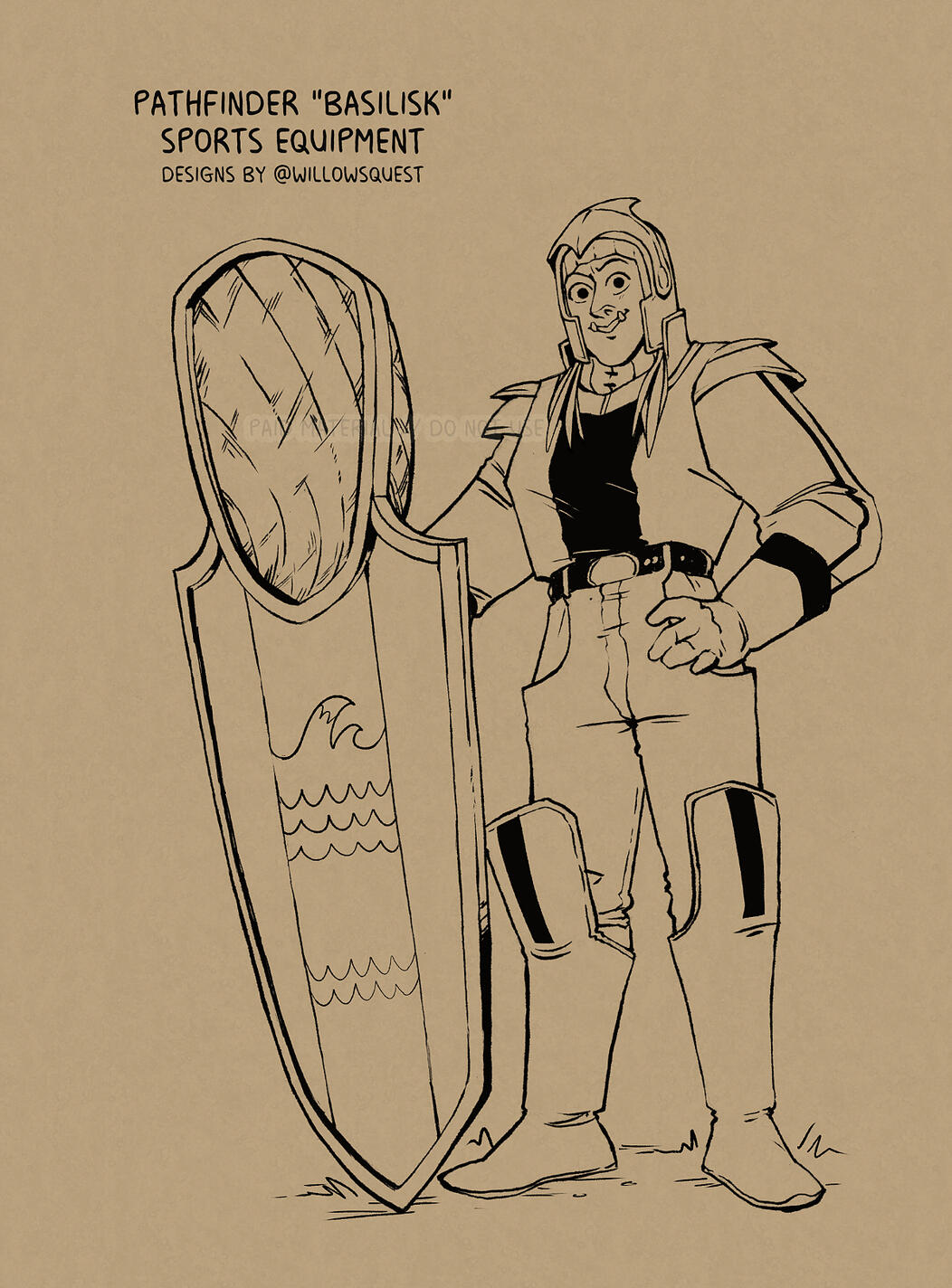 ttrpg pathfinder orc playing sports basilisk illustration willowsquest @willowsquest a.g.willow