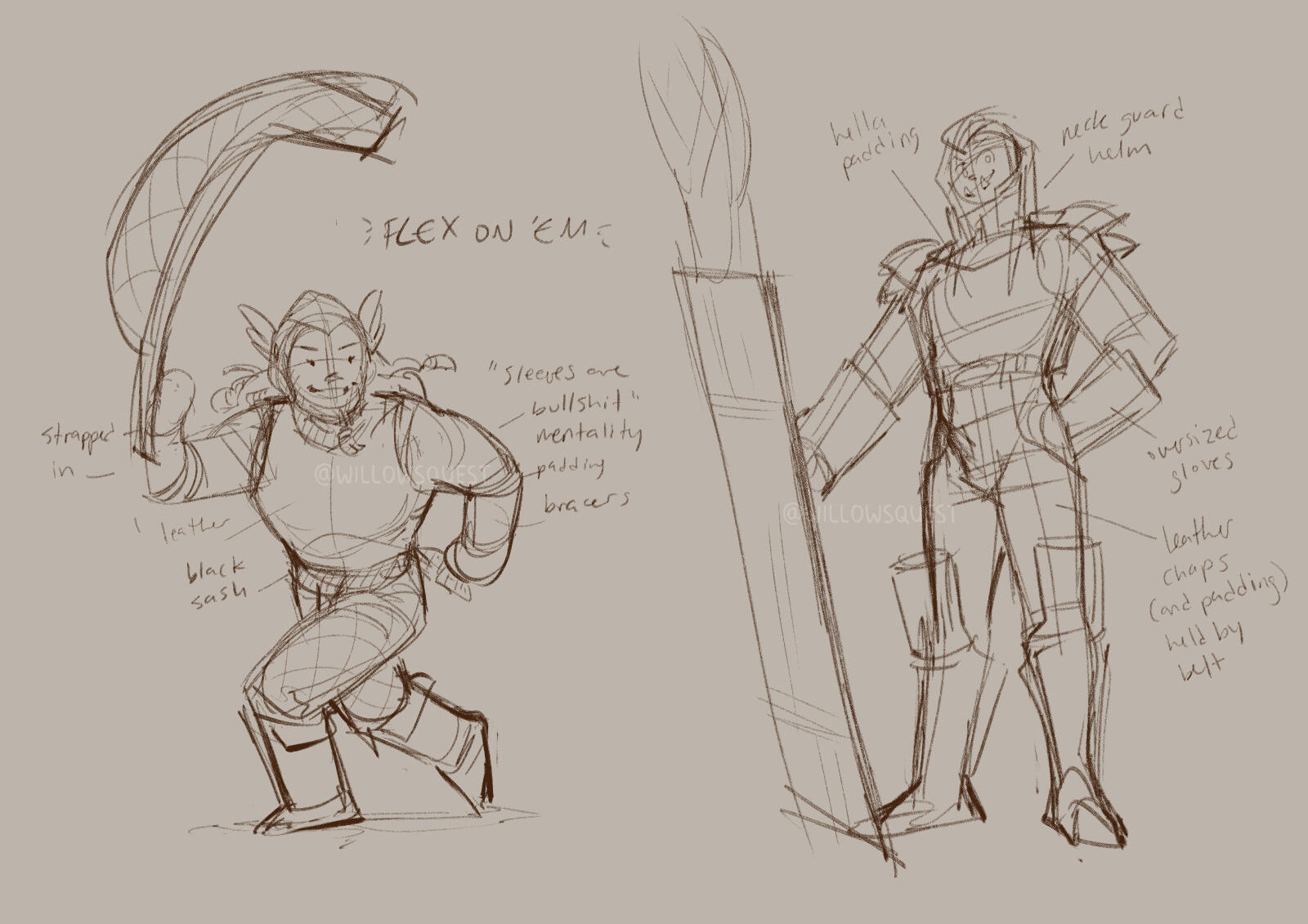 pathfinder ttrpg playing sports basilisk concept art sketches willowsquest @willowsquest a.g.willow