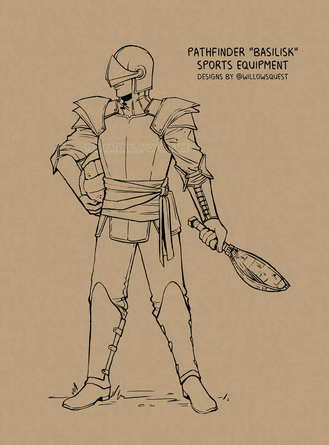 ttrpg pathfinder human playing sports basilisk illustration willowsquest @willowsquest a.g.willow